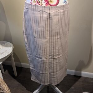 Revamped Beige Striped Pencil Skirt